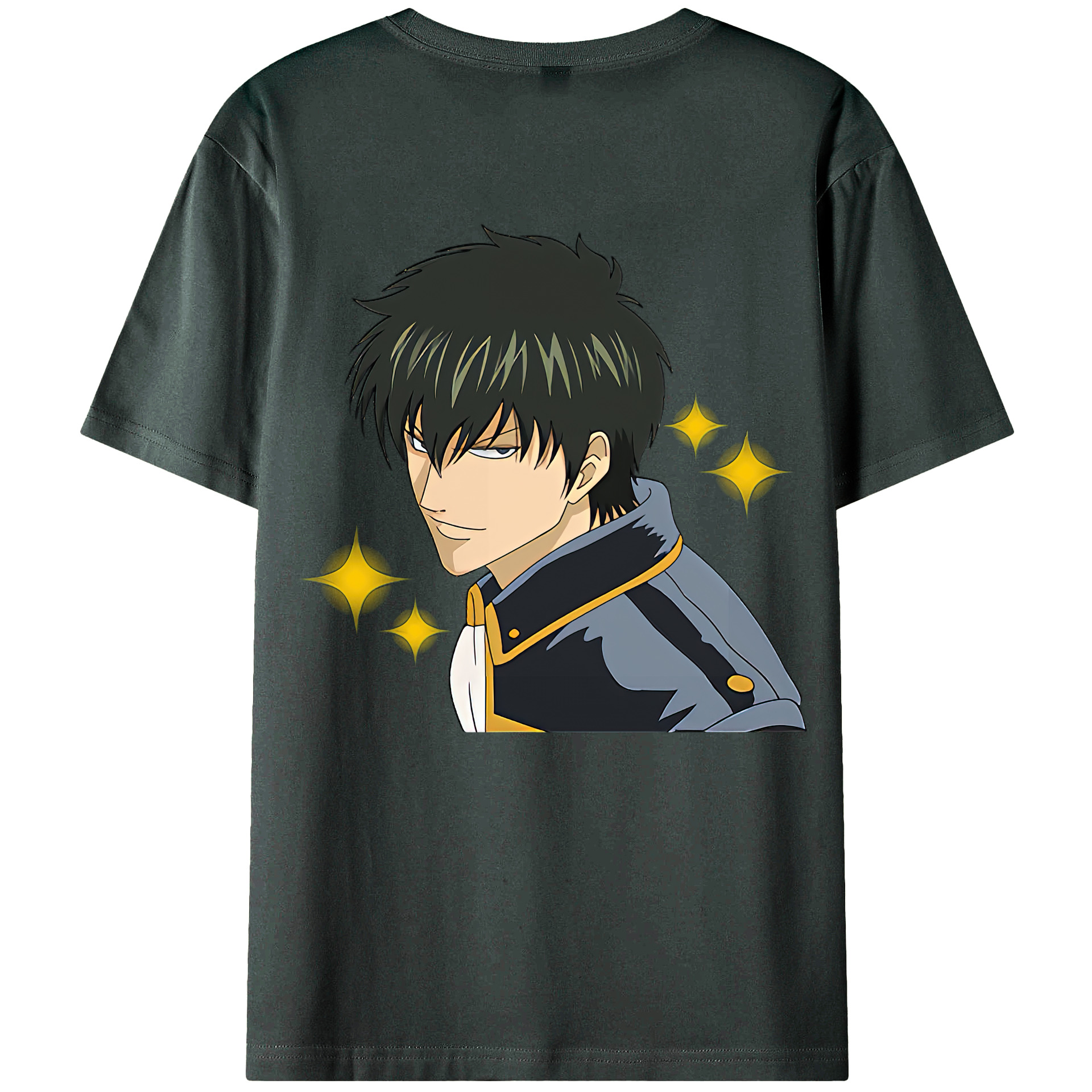 （画像用） ぎんたま 坂田銀時（さかたぎんとき） 神楽 志村新八（しむら しんぱち） GINTAMA Sakata Gintoki Kagura Shimura Shinpachi 綿100％ メンズ半袖Tシャツ（バックプリント） 通気性